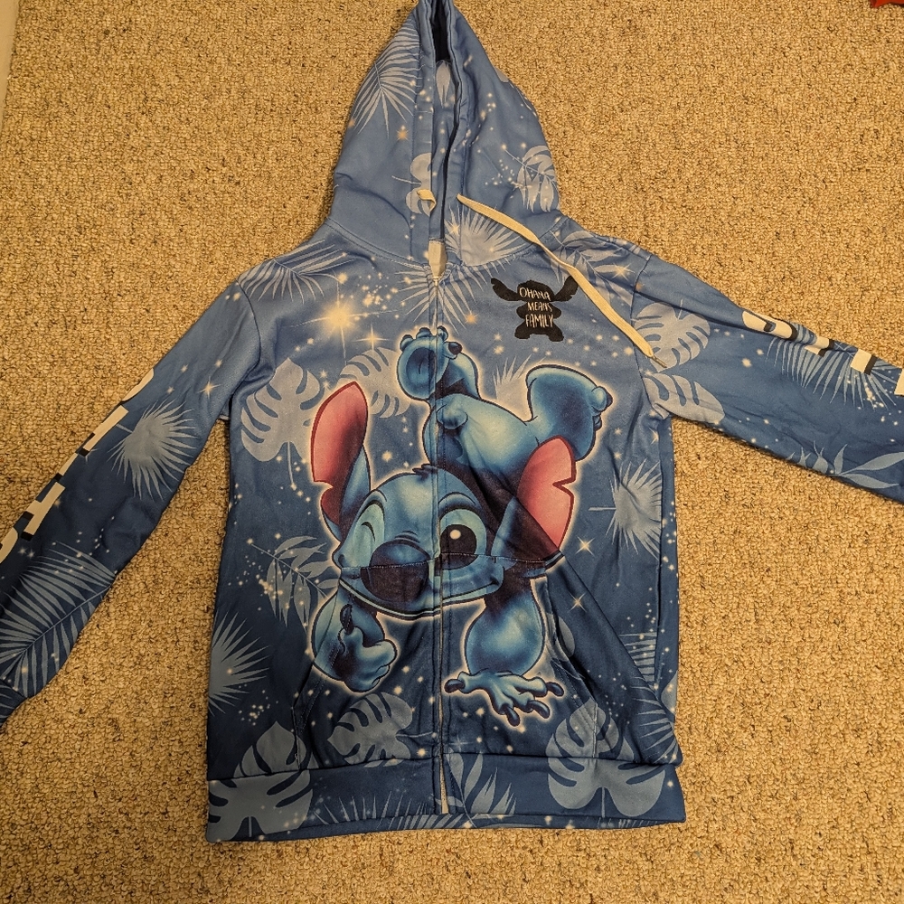 Blue Stitch Graphic Hoodie